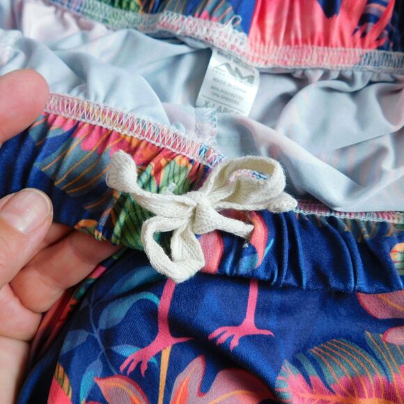 Brief Insanity Lounge Pants XL Lof of 2 Denim Flamingos Pull-On Elastic Comfort - Picture 3 of 10